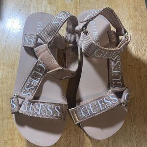 Guess rose gold Logo Strap Sandals